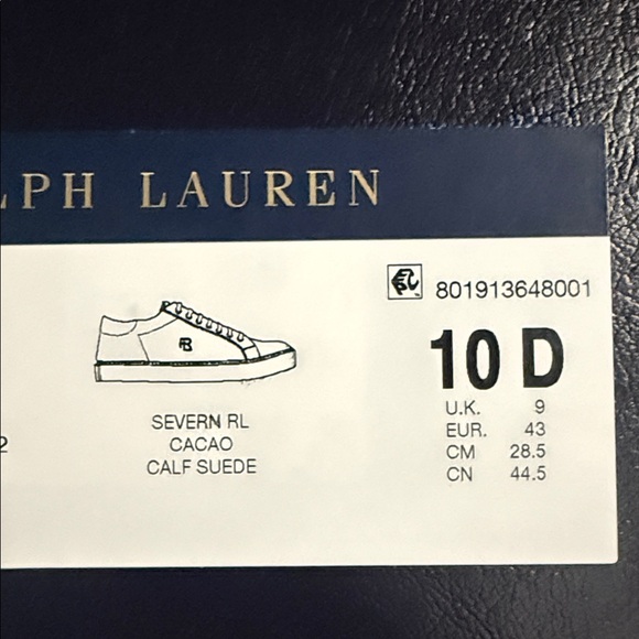 Ralph Lauren Purple Label Men's Severn Calf Suede LowTop Sneakers Cacao NEW $895 - Picture 12 of 16